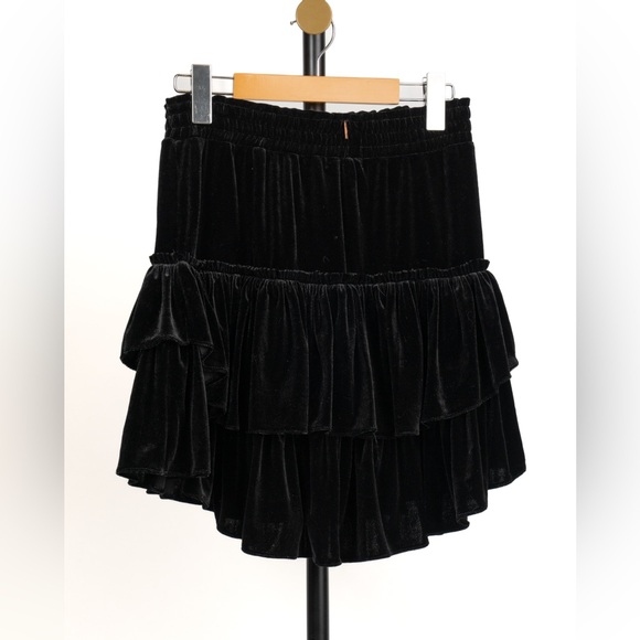 Misa Los Angeles Dresses & Skirts - Misa Los Angeles Black Asymmetrical Velvet Skirt
